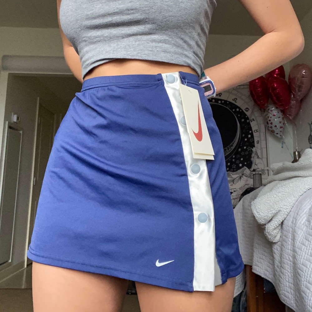 Nike Blue Mini Skirt with White Side Stripe